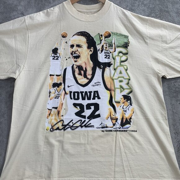 Game Changer Shirt Mens 2XL Caitlin Clark Iowa Hawkeyes Basketball Oversized Tee - Picture 2 of 7